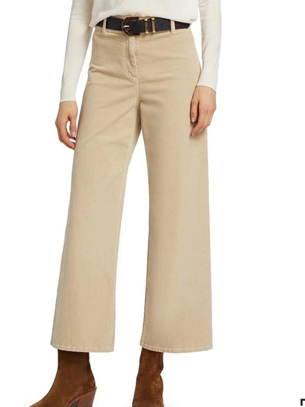 NILI LOTAN Megan Mid Rise Wide Leg Corduroy pants in Tan Size 2